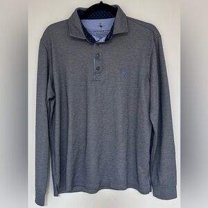 ⭐️ Tailorbyrd Men’s Long Sleeve Blue Polo Shirt Size Large